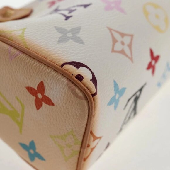 LOUIS VUITTON Monogram Multicolor Mini Speedy Hand Bag White M92645 Auth 143167A - Picture 4 of 16